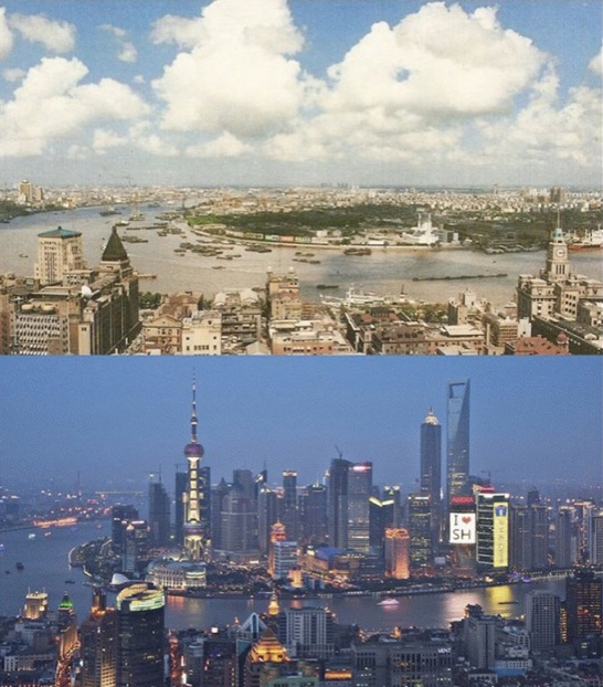世界主要城市半個(gè)世紀(jì)變化對比,上海深圳認(rèn)不出了